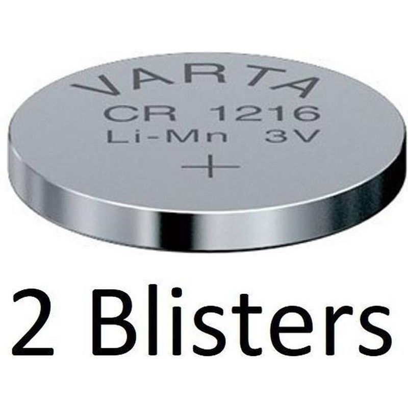 Foto van 2 stuks (2 blisters a 1 st) varta cr1216 wegwerpbatterij lithium