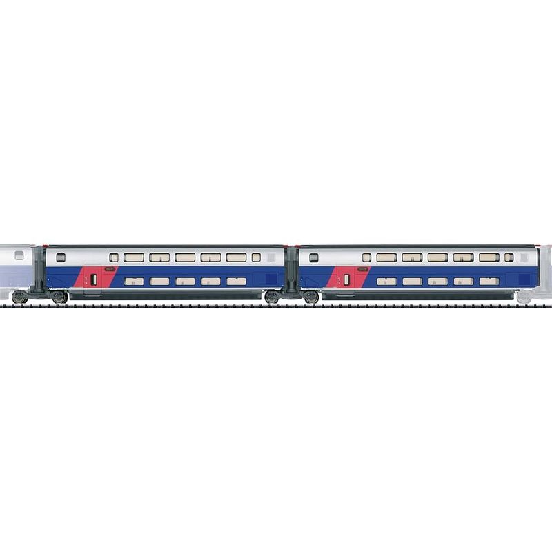 Foto van Trix h0 t23487 set extra wagons 1 bij de tgv euroduplex van de sncf set 1