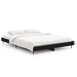 Foto van The living store bedframe - duurzaam - bedframes - 193 x 143 x 20 cm - kleur- zwart