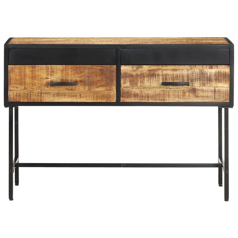 Foto van The living store haltafel industriële stijl - 110 x 35 x 75 cm - ruw mangohout