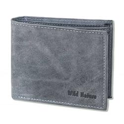 Foto van Wild nature leren billfold portemonnee - heren - leer - donker grijs