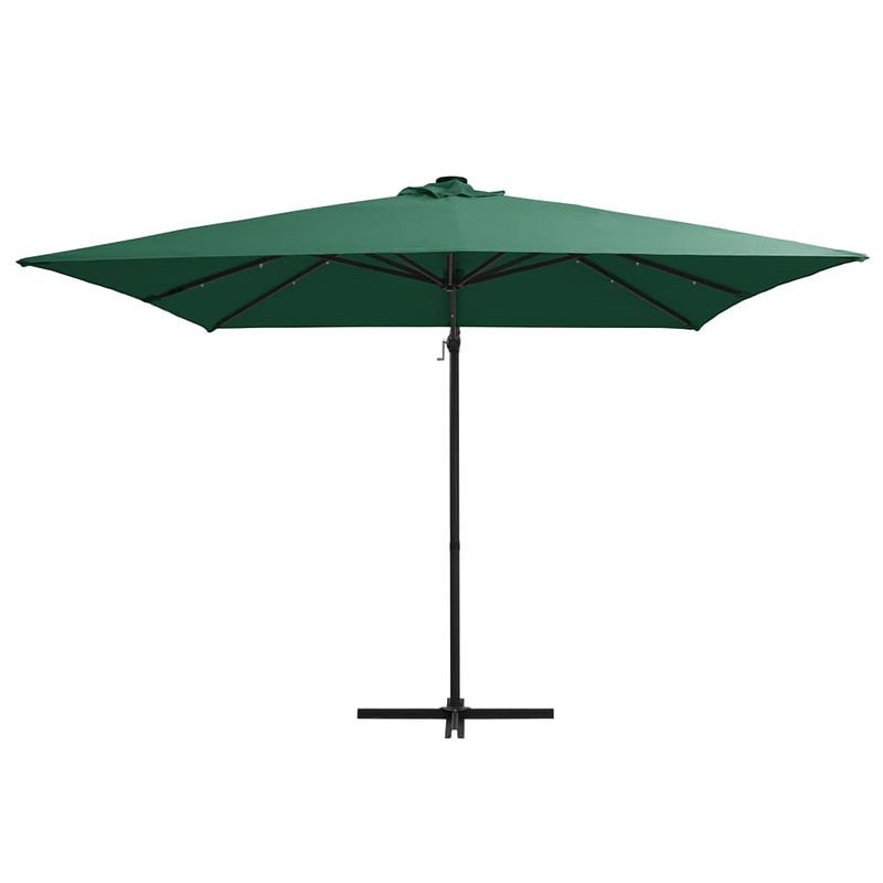 Foto van The living store hangende parasol - groen - 250 x 250 x 247 cm - led-verlichting