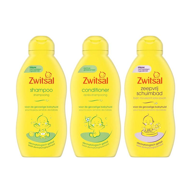 Foto van Zwitsal combinatieset: shampoo anti-prik + conditioner + badschuim