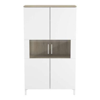 Foto van Demeyere wandkast elance - eiken/mat wit - 140x79,8x38,2 cm - leen bakker