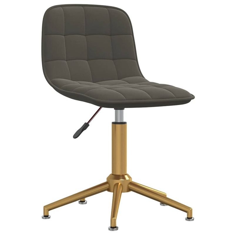 Foto van The living store eetkamerstoelen draaibaar - set van 4 - fluweel - donkergrijs - goud - 42.5 x 45 x (68-82.5) cm