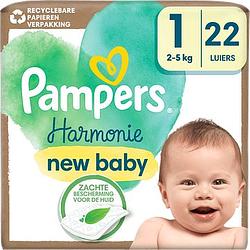 Foto van Pampers harmonie luiers maat 1, 22 luiers, 2kg5kg bij jumbo