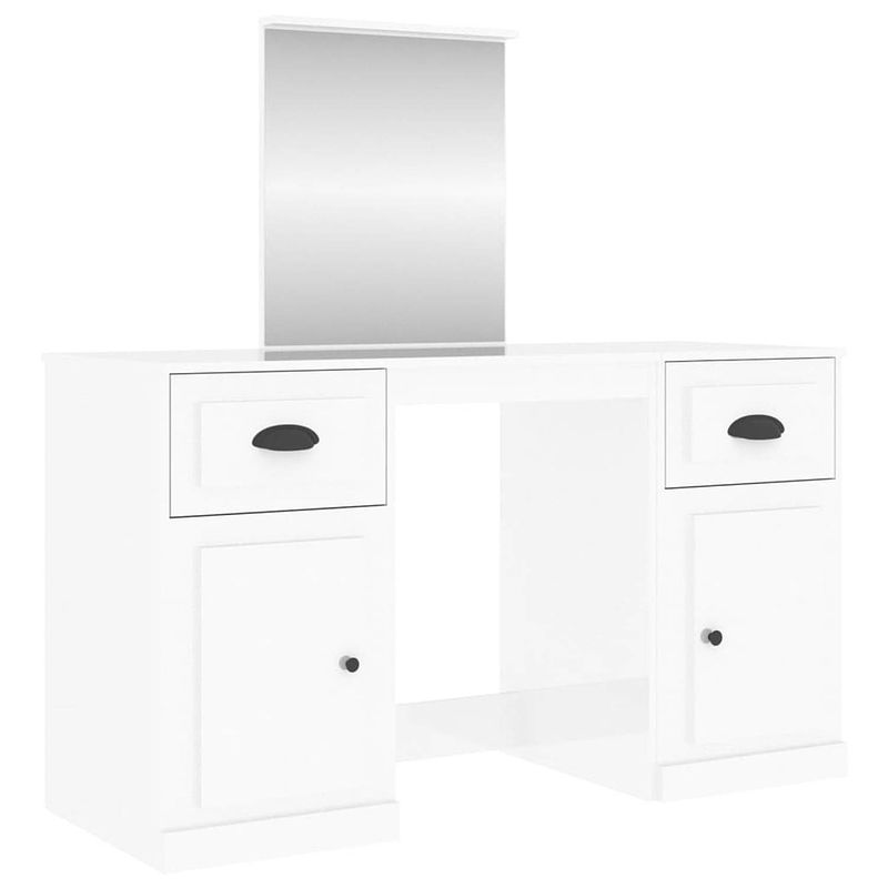 Foto van The living store kaptafel - 130 x 50 x 132.5 cm - hoogglans wit