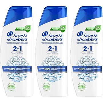 Foto van Head & shoulders classic 2in1 antiroos shampoo 3x300ml. fris en schoon haar bij jumbo