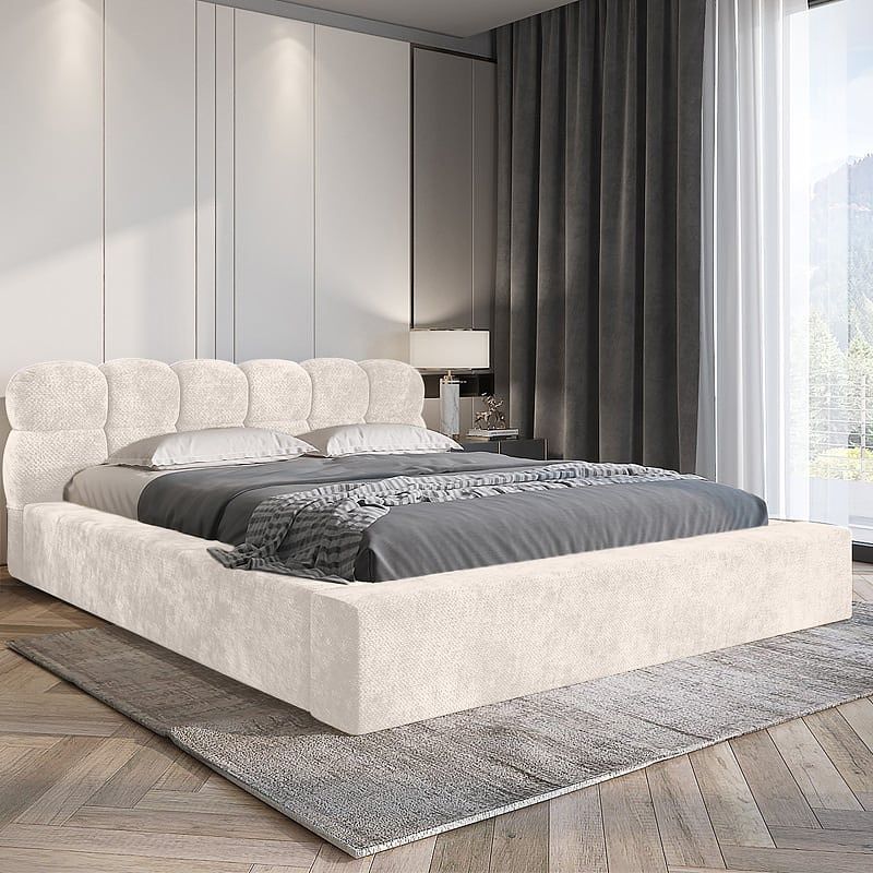 Foto van 2-persoons boxspring met opbergruimte houston - beige 140x200 cm - pocketvering - inclusief topper - dekbed-discounter.nl