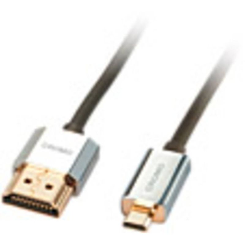 Foto van Lindy hdmi aansluitkabel hdmi-a stekker, hdmi-micro-d stekker 1.00 m grijs 41681 high speed hdmi met ethernet, ofc-kabel, rond, ultra hd-hdmi met ethernet,