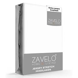 Foto van Zavelo® jersey hoeslaken wit-lits-jumeaux (160x200 cm)