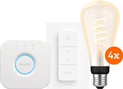 Foto van Philips hue filament white ambiance edison xl 4-pack startpakket