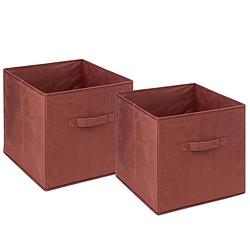 Foto van Opbergmand/kastmand - 2x stuks - 29 liter - bordeaux rood - 31 x 31 x 31 cm - opbergmanden