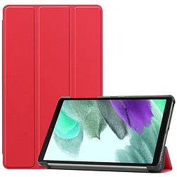 Foto van Basey samsung galaxy tab s6 lite hoesje kunstleer hoes case cover - rood