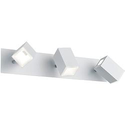 Foto van Led wandspot - trion laginos - 18w - warm wit 3000k - 3-lichts - dimbaar - rechthoek - mat wit - aluminium