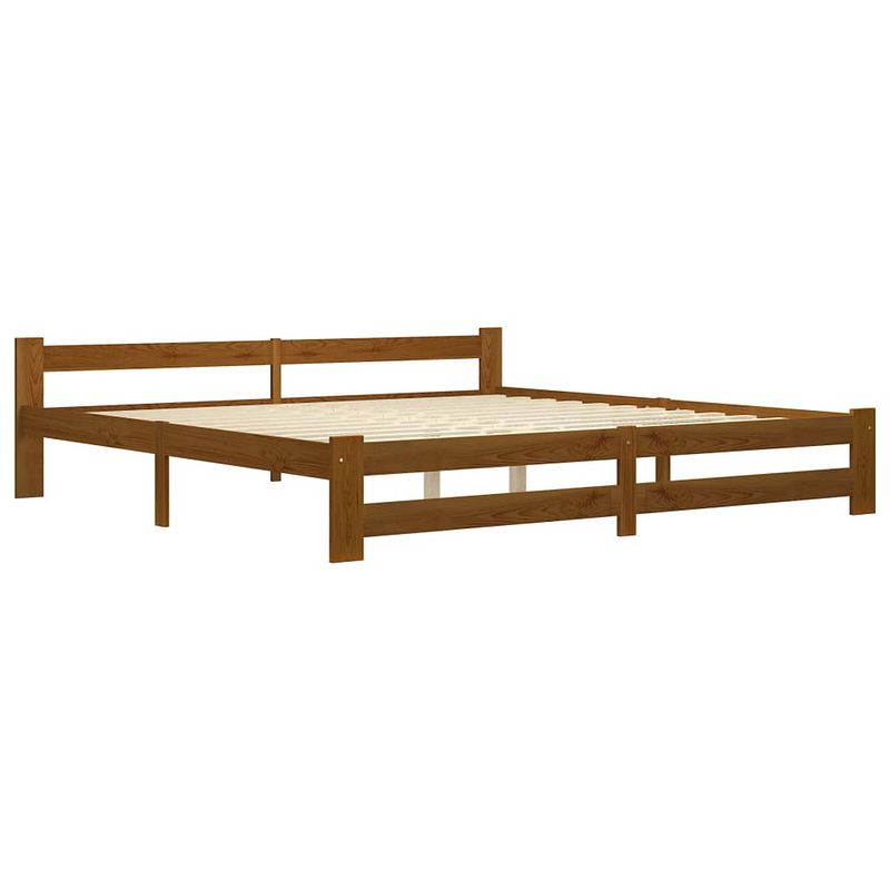 Foto van The living store bedframe scandinavisch - massief grenenhout - 204 x 207 x 55 cm - honingbruin