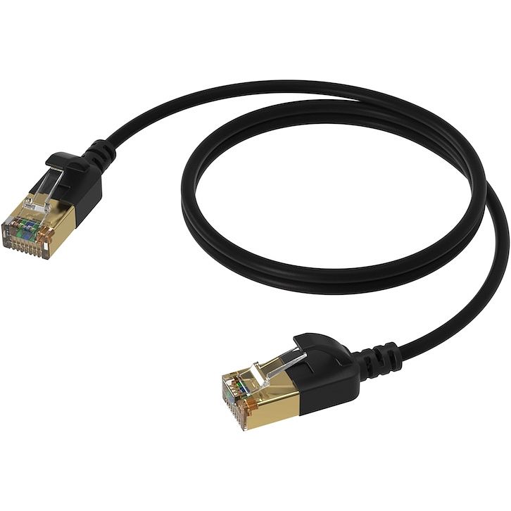 Foto van Procab csd570b/1.5 slimline netwerkkabel - cat7 rj45 - rj45 u/ftp - 1.5 m