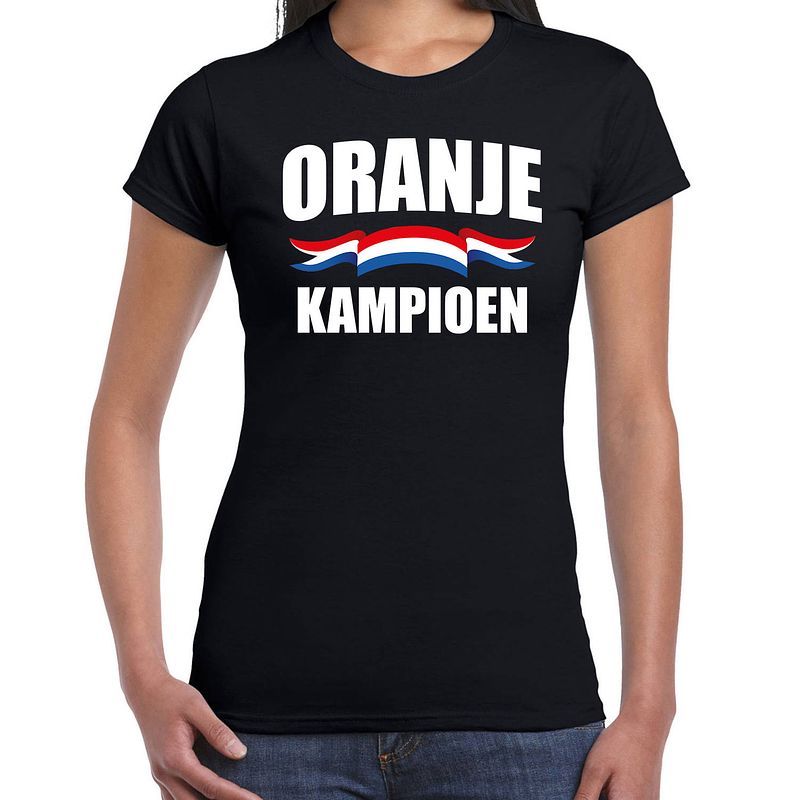 Foto van Zwart fan shirt / kleding holland zwart kampioen ek/ wk voor dames xl - feestshirts