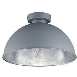 Foto van Led plafondlamp - plafondverlichting - trion jin - e27 fitting - rond - mat titaan - aluminium