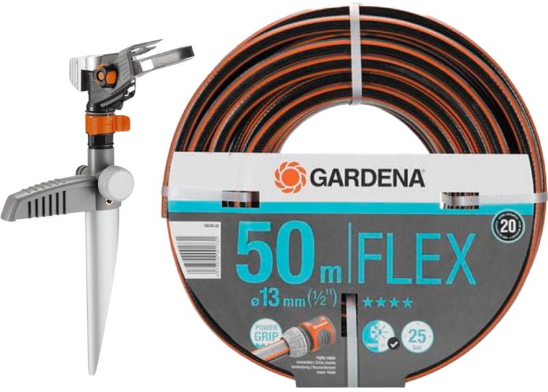 Foto van Gardena comfort flex tuinslang 1/2 + premium sproeier