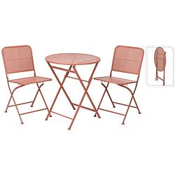 Foto van Relaxwonen - tuinset - bistroset - roze - tafel + 2 stoelen