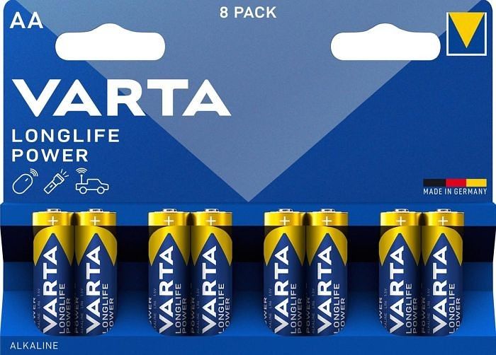 Foto van Batterij varta longlife power 8xaa