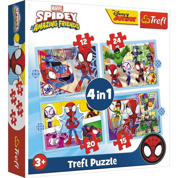 Foto van Trefl puzzel spidey and friends 4 in 1