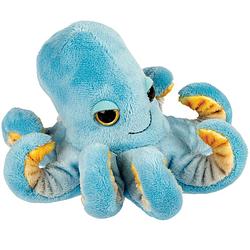 Foto van Suki gifts pluche inktvis/octopus knuffeldier - cute eyes - blauw - 15 cm - knuffel zeedieren