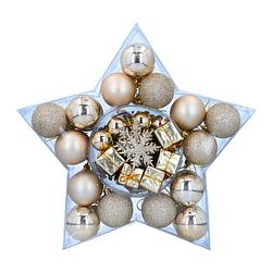 Foto van Christmas gifts set kerstballen - 56 stuks - goud - mat - glanzend - met glitter - meerdere vormen