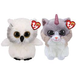 Foto van Ty - knuffel - beanie buddy - austin owl & asher cat