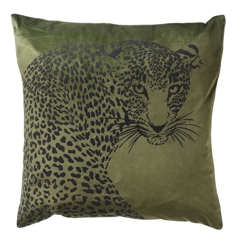 Foto van Dutch decor simba - kussenhoes met dierenprint 45x45 cm chive - groen - groen