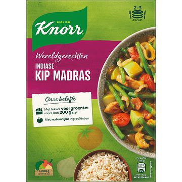 Foto van 1+1 gratis | knorr wereldgerechten maaltijdpakket indiase kip madras 326g aanbieding bij jumbo