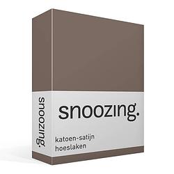 Foto van Snoozing - katoen-satijn - hoeslaken - 200x200 - bruin