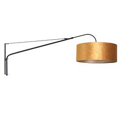 Foto van Steinhauer wandlamp elegant classy 8135 zwart velours kap goud