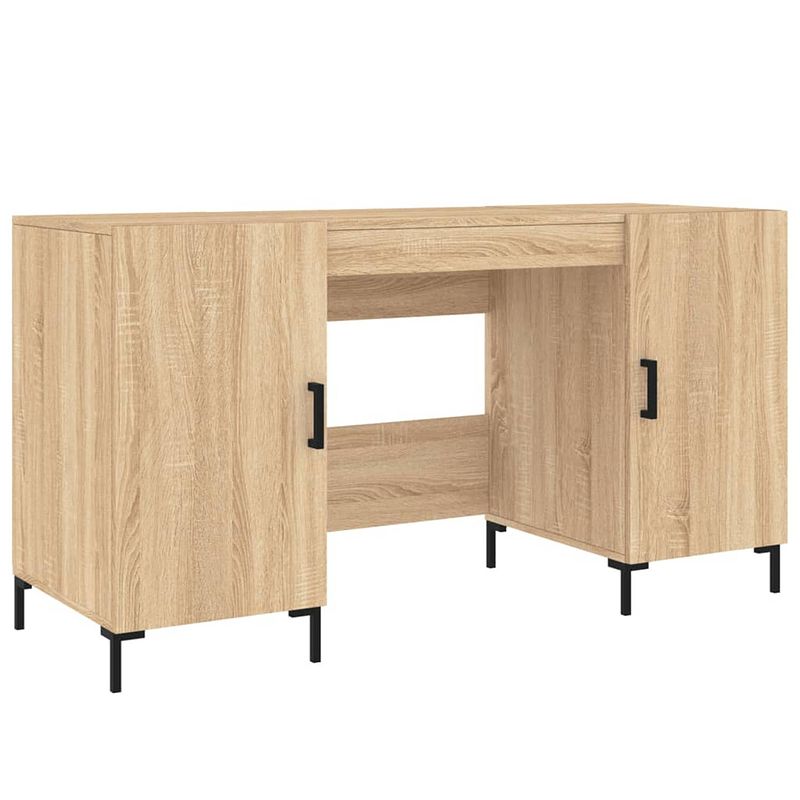 Foto van Vidaxl bureau 140x50x75 cm bewerkt hout sonoma eikenkleurig