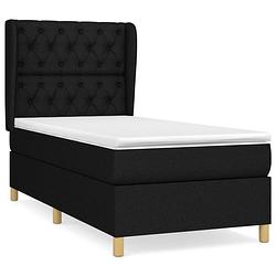 Foto van The living store boxspringbed - - bed - 203 x 83 x 118/128 cm - zwart