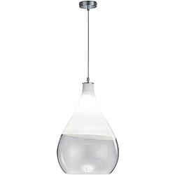 Foto van Led hanglamp - hangverlichting - trion kinton - e27 fitting - rond - mat chroom - aluminium