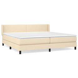 Foto van The living store boxspringbed - crème - 203 x 203 x 78/88 cm - pocketvering matras - middelharde ondersteuning -