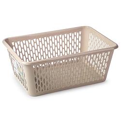 Foto van Plasticforte opbergmand/kastmandje - 13 liter - beige - kunststof - 26 x 37 x 14 cm - opbergbox