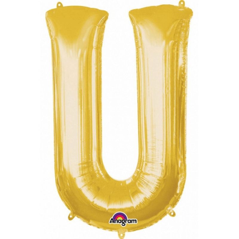 Foto van Letter u ballon goud 86 cm - ballonnen