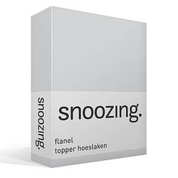 Foto van Snoozing - flanel - topper - hoeslaken - 70x200 cm - grijs