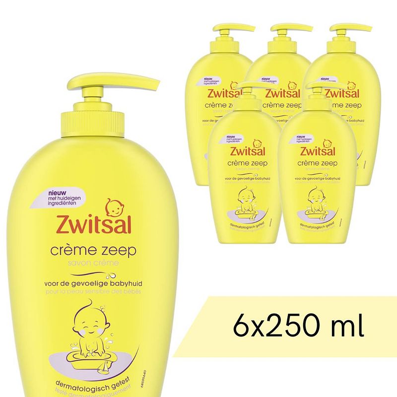 Foto van Voordeelverpakking: 6x zwitsal zeep creme - pompje - 250 ml