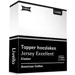 Foto van Livello hoeslaken topper jersey excellent white 90 x 200 cm