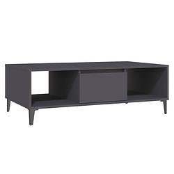 Foto van The living store salontafel industrieel - grijs - 103.5 x 60 x 35 cm - met opbergschappen - the living store