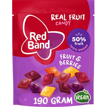 Foto van Red band real fruit candy fruit & berries 190g bij jumbo