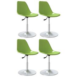 Foto van The living store draaibare eetstoelen - groen - pp en verchroomd metaal - 46 x 56 x (74-88) cm - set van 4