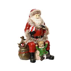 Foto van Decoris - kerstman polyresin l9.7b13h19 cm rood kerst