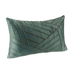 Foto van Casa di elturo sierkussen velvet geometrie pearl - groen - goud - 30 x 50 cm (incl. vulling)