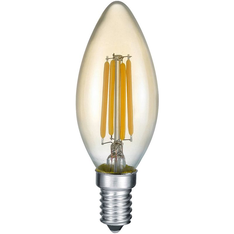 Foto van Led lamp - filament - trion kirza - 4w - e14 fitting - warm wit 2700k - dimbaar - amber - glas