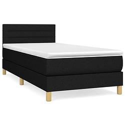 Foto van The living store boxspringbed - zwart - 193 x 90 x 78/88 cm - pocketvering matras - middelharde ondersteuning -